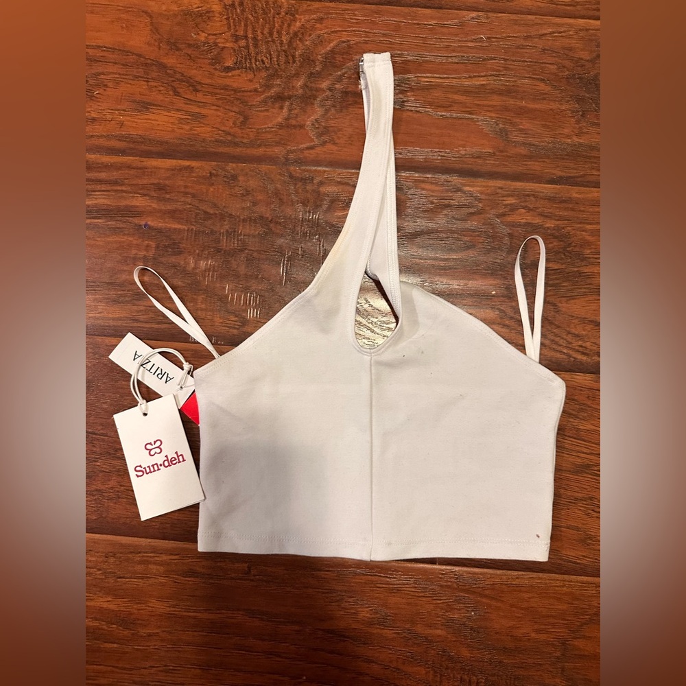 Aritzia White halter Tank Top